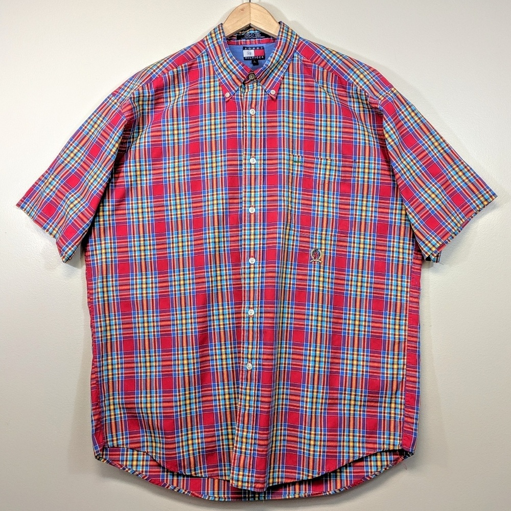Vintage Tommy Hilfiger Plaid Short Sleeve Shirt - Picture 4 of 5